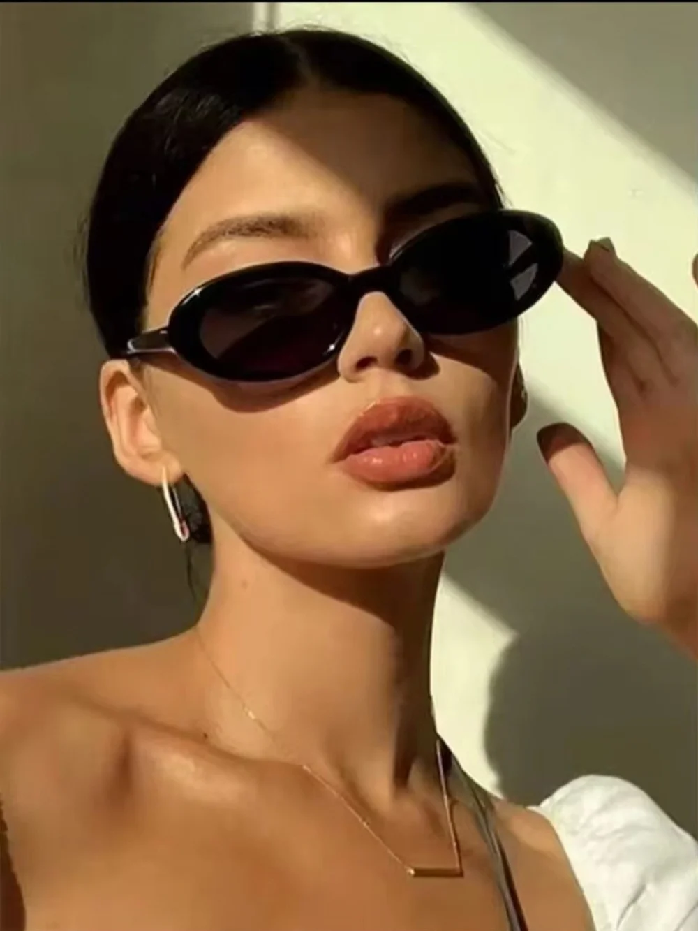Classic Black Oval Sunglasses for Women